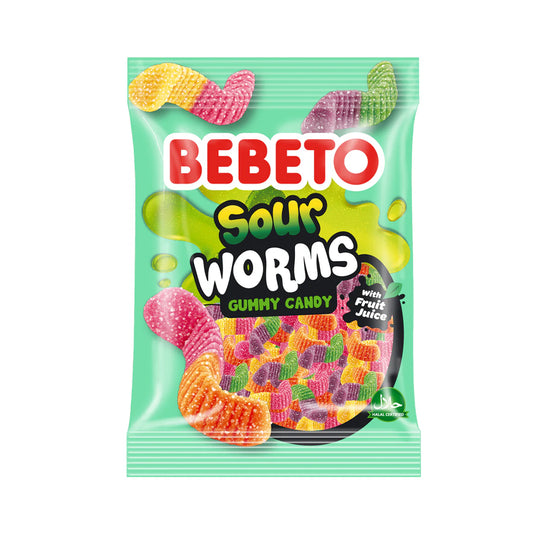 Bebeto sour worms – A wiggly, giggly treat,  80 gram