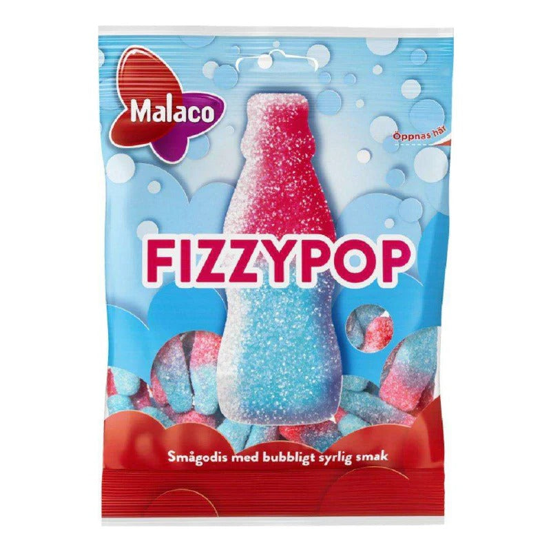 Fizzypop - Chewy gummy bottles with a sour sugar coating. 85g